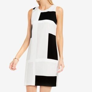 Vince Camuto Monochrome Color Block Sleeveless Cocktail Dress